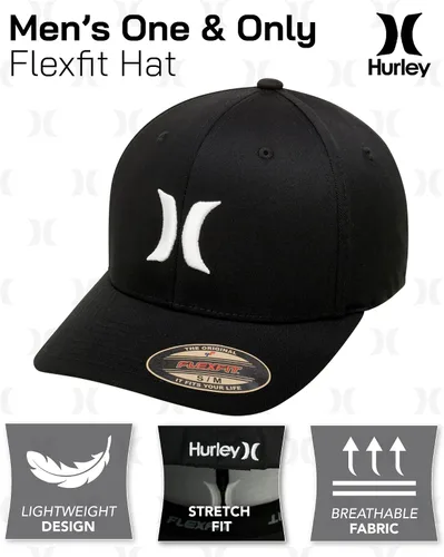 Vista 2 de Hurley Sombrero negro Flexfit One And Only para hombres