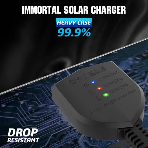 Vista 7 de OYMSAE Cargador de batería de coche con panel solar negro, 5 W 12 V, impermeable, cargador de panel solar portátil con controlador mejorado