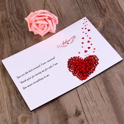 Vista 2 de BESTOMZ tarjeta de madera hecha a mano para Día de la Madre, cumpleaños, aniversarios, bodas y ocasiones especiales