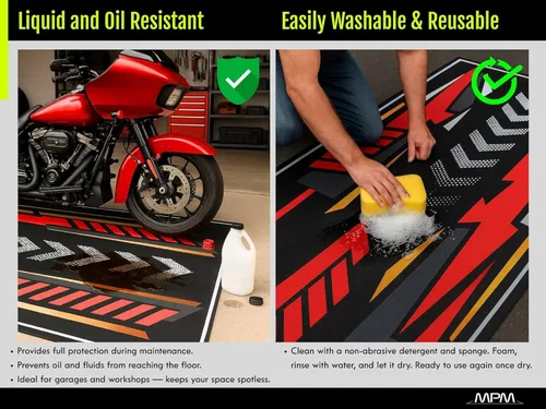 Vista 7 de Alfombra de estacionamiento para modelos de motocicleta desnuda serie Z900, tapete antideslizante para garaje y sala de exposición