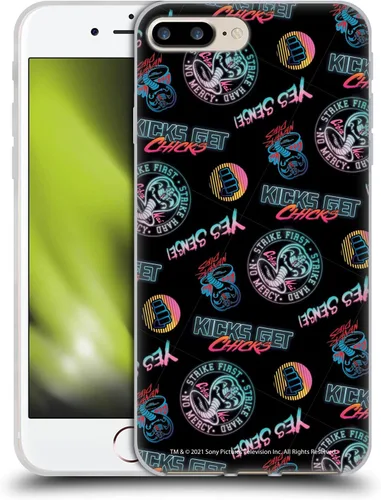Vista 71 de Head Case Designs Funda de gel suave con licencia oficial de Cobra Kai Eagle Fang Logo Key Art compatible con Apple iPhone 7 Plus/iPhone 8 Plus