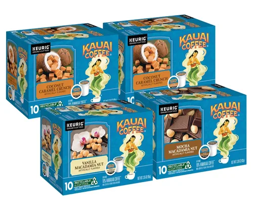 Vista 21 de Kauai Coffee Cápsulas K-Cup para cafeteras Keurig, café arábica, 10% hawaiano, tostado medio, aroma brillante con notas florales, descafeinado, 1