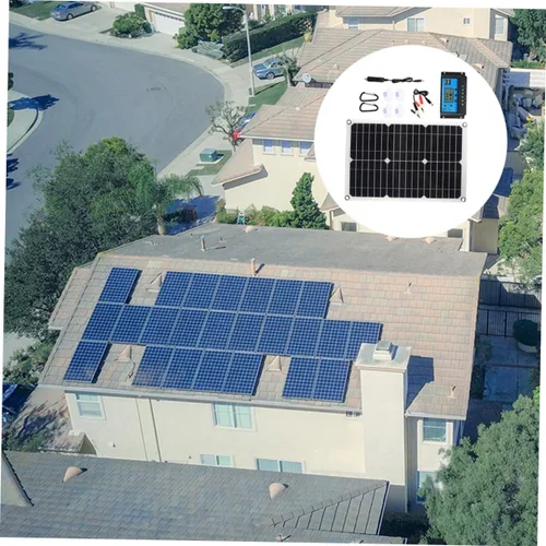 Vista 6 de TIDTALEO Dc Dual USB Kit de panel solar portátil con controlador de carga para mantenimiento de batería de camping RV y energía de emergencia