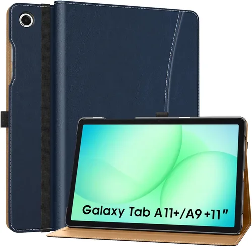 Vista 23 de MoKo Funda para Samsung Galaxy Tab A11+/ A11 Plus/ A9+/ A9 Plus de 11 pulgadas 2026/2024, piel sintética multiángulo con correa de mano, bolsillo