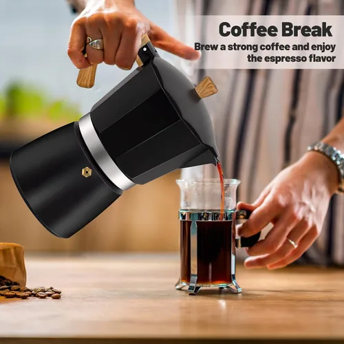 Vista 60 de Cafetera clásica de aluminio para 3 tazas Azul