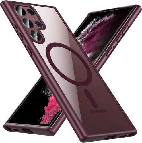 Vista 10 de Hensinple Funda Magnética para Samsung Galaxy S22, Funda para Teléfono Galaxy S22 [Compatible con MagSafe], Cubierta Magnética Transparente