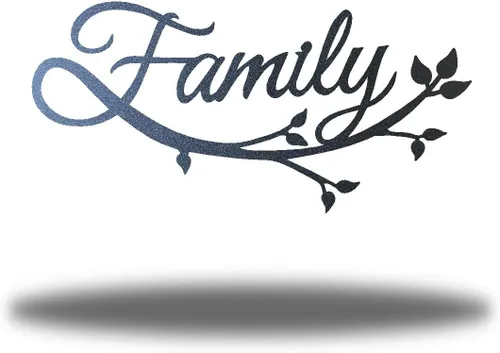 Vista 10 de Riverside Designs Family Cursive Word - Letrero de metal con letras en cursiva para decoración de pared