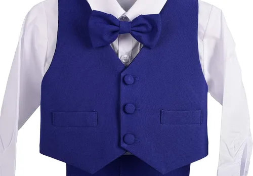 Vista 5 de Lito Angels Trajes formales de esmoquin para bebé, trajes de bautizo de boda, conjunto de 5 piezas sin cola 022