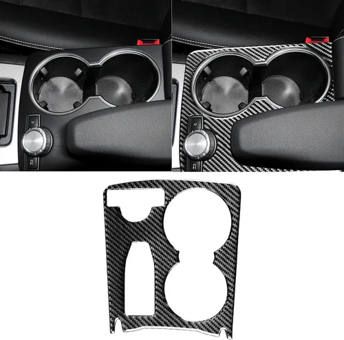 Vista 23 de para Mercedes-Benz Clase C W204 2011-2013 Real Cubierta de Panel de Fibra de Carbono Suave para Aire Acondicionado, Adhesivo de Marco de Panel