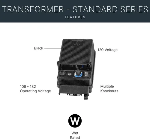 Vista 4 de Kichler Economy Series Transformer, acabado en negro 60W capacity with integrated timer and photocell controls, 15E60BK