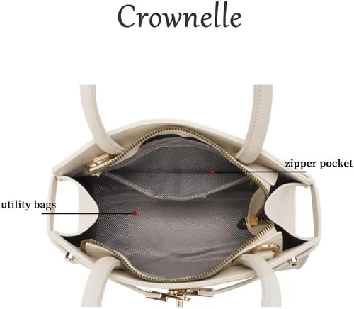 Vista 10 de Elegante bolso con asa superior para mujer, bolso de lujo de moda 2025 con cerradura de metal, hombro y bolso cruzado