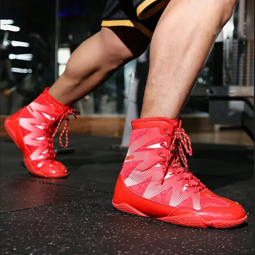 Vista 8 de AIRFUL Zapatos de boxeo para hombre, zapatos de lucha libre para adolescentes, Muay Thai, kickboxing, boxeadores, tenis de artes marciales