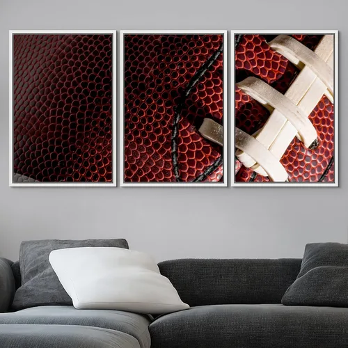 Vista 435 de wall26 Lienzo enmarcado para pared, juego de arte de primer plano, detalles de costuras de béisbol, atletas deportivos, fotografía, moderno