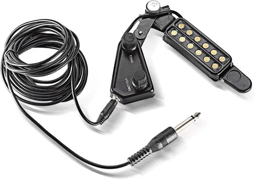 Vista 4 de TraderPlus 12 SoundHole - Transductor electroacústico de pastilla para guitarra, Preamplificador magnético para guitarra acústica con control