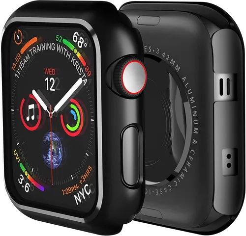 Vista 7 de Smiling - Funda compatible con Apple Watch Series 3 y Series 2 de 1.496 pulgadas con protector de pantalla de vidrio templado integrado - Funda