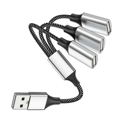 Vista 12 de Fidioto Divisor USB Y, un cable de extensión USB de 1 macho a 4 hembra, soporte de divisor USBA para carga y transferencia de datos