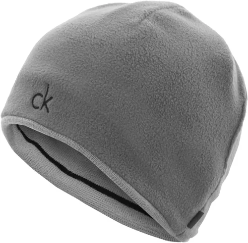 Vista 4 de Calvin Klein Mens CK Reversible Knit Beanie Hat - NegroPlata, NegroPlata