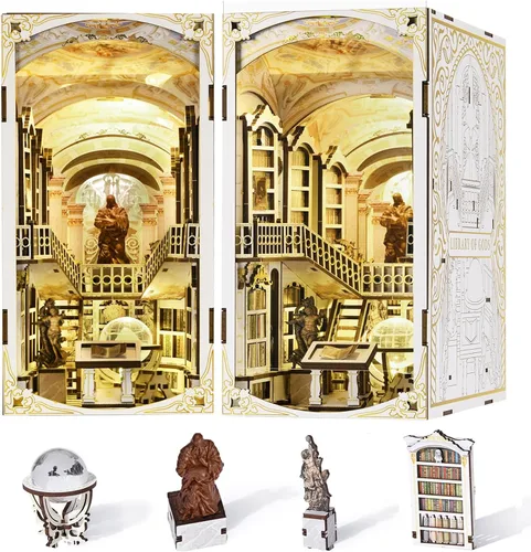 Vista 16 de MiniCity Espacio Rincón de Libros para Principiantes - Kit de Escena en Miniatura DIY con Cubierta Antipolvo, Luces y Estantería Adaptable