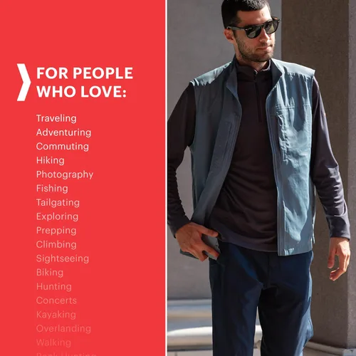 Vista 3 de SCOTTeVEST Covert Cargo - Pantalón chino para hombre, 10 bolsillos ocultos, repelente al agua para viajes y más