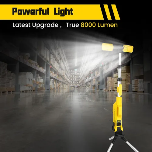 Vista 7 de Luz de trabajo LED inalámbrica recargable con soporte de 8000 lúmenes, portátil, portátil, iluminación para el lugar de trabajo, luz de trabajo LED