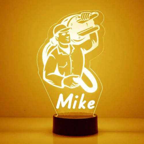 Vista 33 de Luz de noche personalizada para barbería con letrero LED de poste de barbero con mando a distancia, pantalla iluminada con nombre o imagen Peluquero
