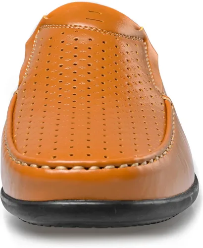 Vista 2 de LUODENGLANG Mocasines de cuero genuino de primera calidad para hombre, zapatos casuales sin cordones para conducir, mocasines para hombre, ligeros