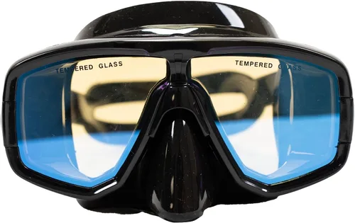 Vista 8 de Scuba Choice Silicone Dive Mask – Dual Tempered Glass Lenses with Mirror Coating, Adjustable Black Skirt & Strap, Snorkeling Diving Mask, Fits Most