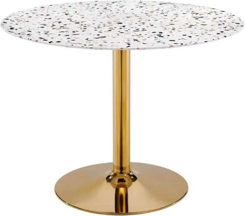 Vista 14 de Modway EEI-4746-GLD-BLK Verne - Mesa de comedor de mármol artificial de 28 pulgadas, color negro dorado