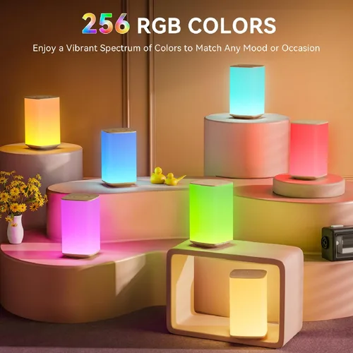 Vista 3 de Auxmir Luz Nocturna para Guardería para Niños, Lámpara Nocturna Regulable por Toque con 256 Cambios de Color RGB para Bebé Adulto, Lactancia, Ayuda