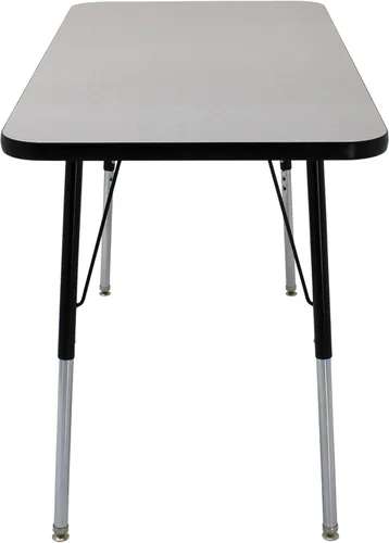 Vista 12 de FDP - Mesa rectangular para actividades escolares y de oficina (24 x 48 pulgadas), patas estándar con deslizadores giratorios, altura ajustable