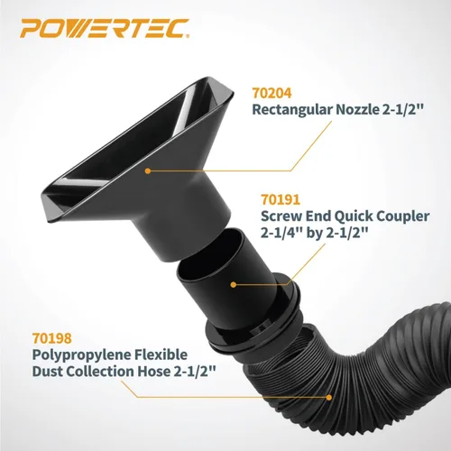 Vista 4 de POWERTEC 70191 Acoplador rápido de extremo de tornillo para manguera de 2-1/2" – Adaptador roscado izquierdo, 2-1/4 x 2-1/2