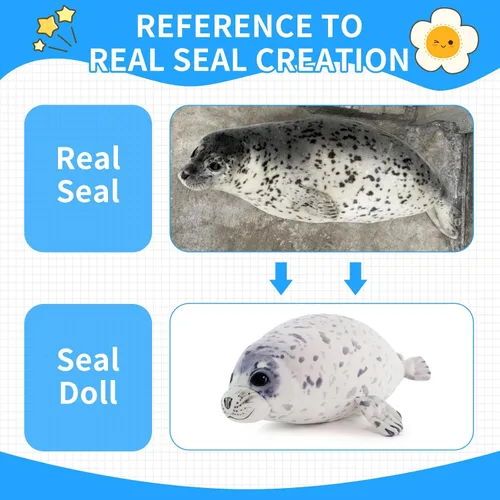 Vista 2 de Sew Butiful Juguete de peluche de foca, lindos peluches, almohada de peluche de foca de 12 pulgadas, regalo para niñas, niños, cumpleaños, Navidad