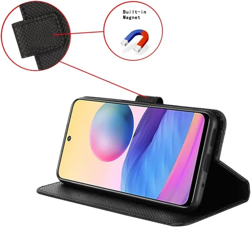 Vista 6 de Funda de piel sintética con tapa para Vivo Y20S, para Vivo Y20A, V2052, V2034, Y20i, V2027, Y20, 2021, V2043, Y20, 2020, V2029, Y11S, color negro