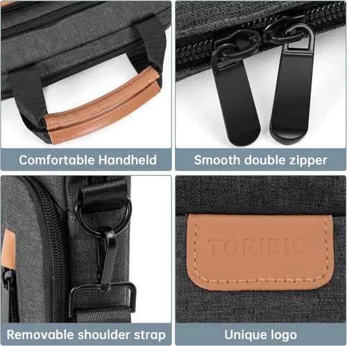 Vista 7 de TORIBIO Funda acolchada para portátil de 15 pulgadas Gris
