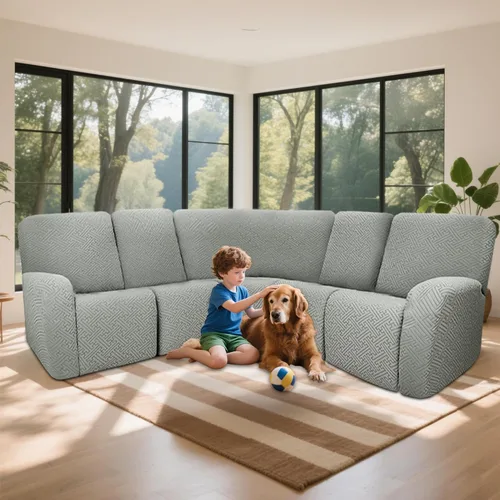 Vista 2 de Fundas 100% impermeables para sofá reclinable seccional, fundas para sofá reclinable en forma de L, funda para sofá seccional de esquina