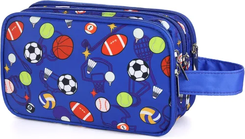 Vista 8 de Neceser infantil para niñas y niños, Fútbol negro