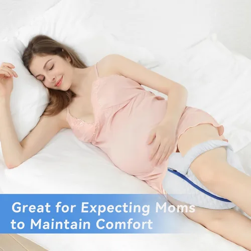 Vista 7 de BEAUTRIP Almohada de rodilla para dormir de lado, almohadón de espuma viscoelástica con contorno de cuña, cojín de apoyo con funda lavable