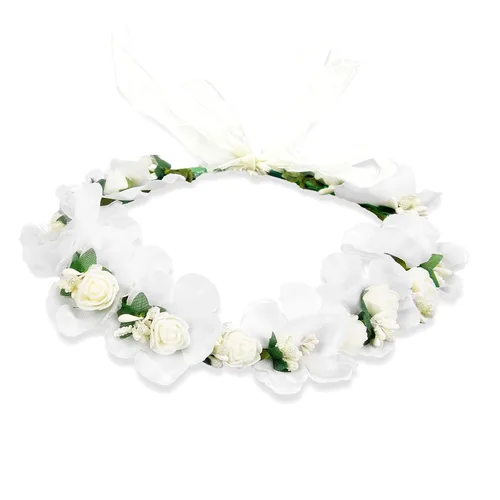 Vista 11 de WOVOWOVO Diademas florales de corona de rosas oscuras para mujer, diadema de rosas falsas rojas para festivales, Halloween, cosplay, disfraces
