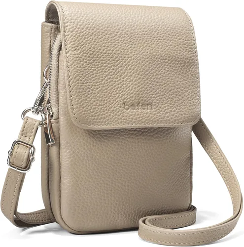 Vista 16 de befen Bolsos cruzados pequeños de cuero genuino para mujer, bolsa cruzada para teléfono celular con ranuras para tarjetas de bloqueo RFID