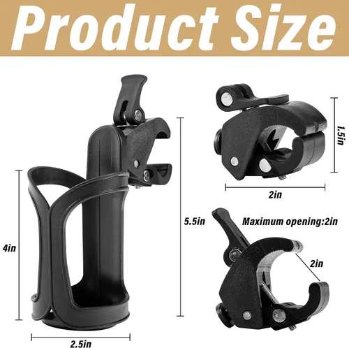 Vista 2 de Adnee 6 portavasos, soporte para árbol, caza, para caza de árboles, universal, rotación de 360 grados, para caza, bicicleta, cochecito, andador