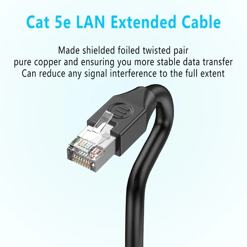 Vista 6 de Cable Ethernet Cat5e corto de 90 grados Cat 5e LAN Cable extendido RJ45 macho a macho Cable de red para módem router Smart TV PC Ordenador portátil