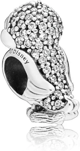 Vista 2 de Abalorio de plata de ley PANDORA Disney con diseño de pájaros blancos de nieve 797166CZ