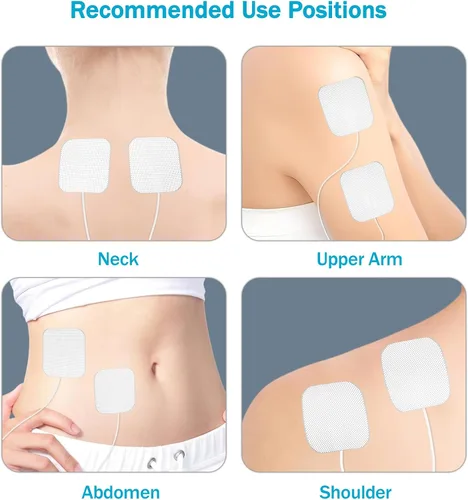 Vista 5 de TENS Unit EMS - Almohadillas de repuesto para dispositivos, 20 almohadillas de electrodo reutilizables con rendimiento autoadhesivo y diseño