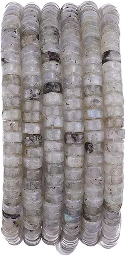 Vista 19 de BEADIA Cuentas Espaciadoras de Jade Natural Africano Planas Redondas Sueltas para Hacer Joyas con Abalorios 3mmx2mm 38cm