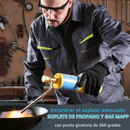 Vista 5 de 360° Swivel Propane Torch Head, Adjustable for Soldering and Brazing Dorado