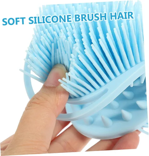 Vista 7 de Dual Sided Silicone Bath Brush for Boy Girl with Sensory Training Soft Bristles Durable Body Massaging Scrubber Gentle Exfoliating Wash Brush for