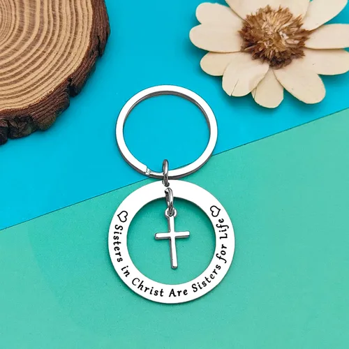 Vista 4 de Dabihu Joyería cristiana, llavero para hermana cristiana, regalos religiosos para mujeres y niñas, hermanas religiosas, joyería de versículo bíblico
