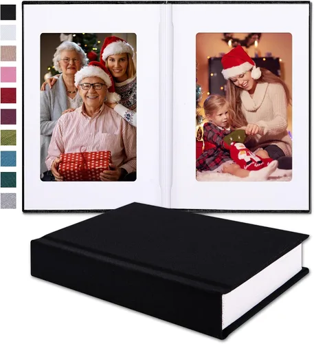 Vista 11 de Pssoss Álbum de fotos pequeño de 4 x 6 pulgadas con espacio de escritura con capacidad para 20 fotos, ideal para álbum temático de boda y álbum