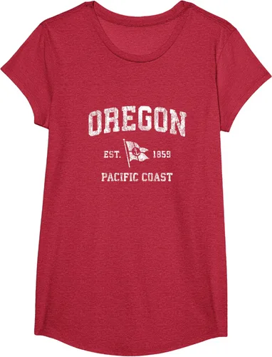 Vista 76 de Oregon Vintage barco ancla bandera diseño de West Coast Retro Tee, hombre S, Arándano