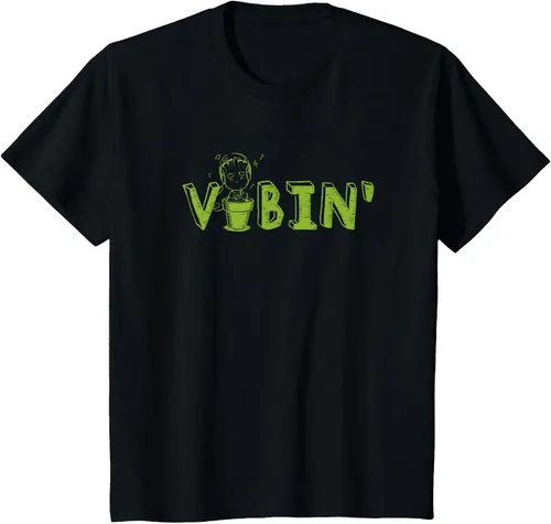 Vista 68 de Marvel Groot Vibin' Headphones Guardians of the Galaxy Camiseta, Negro